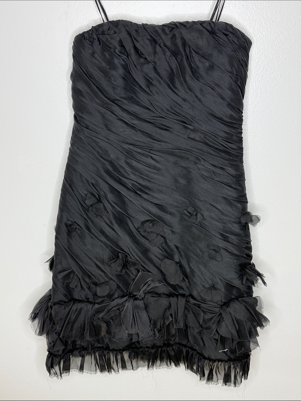 Nina Raynor Black Strapless Ruffled Cocktail Dress Size 10